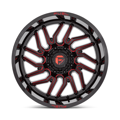 20x10 Fuel D808 Hurricane Black Milled Red Tint Wheel 5x5.5 (-18mm)