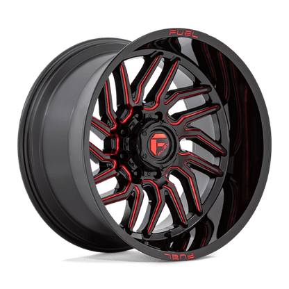 24x12 Fuel D808 Hurricane Gloss Black Milled Red Tint Wheel 5x5.5 (-44mm)