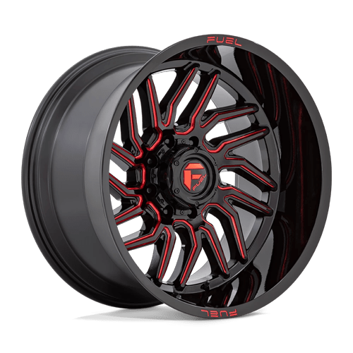 24x12 Fuel D808 Hurricane Gloss Black Milled Red Tint Wheel 5x150 (-44mm)