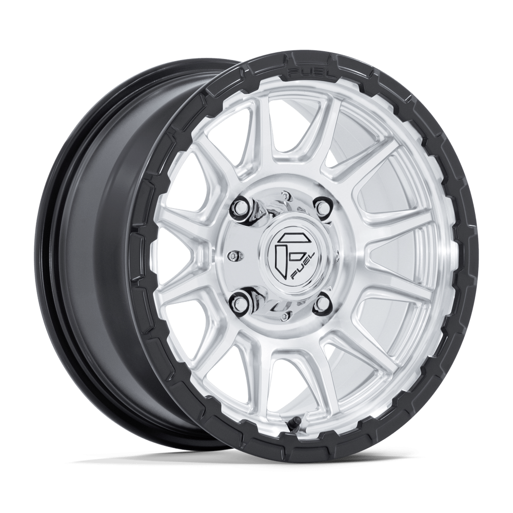 15x7 Fuel FV866 Piston Hyper Silver Machined Matte Black UTV Wheel 5x4.5 (10mm)