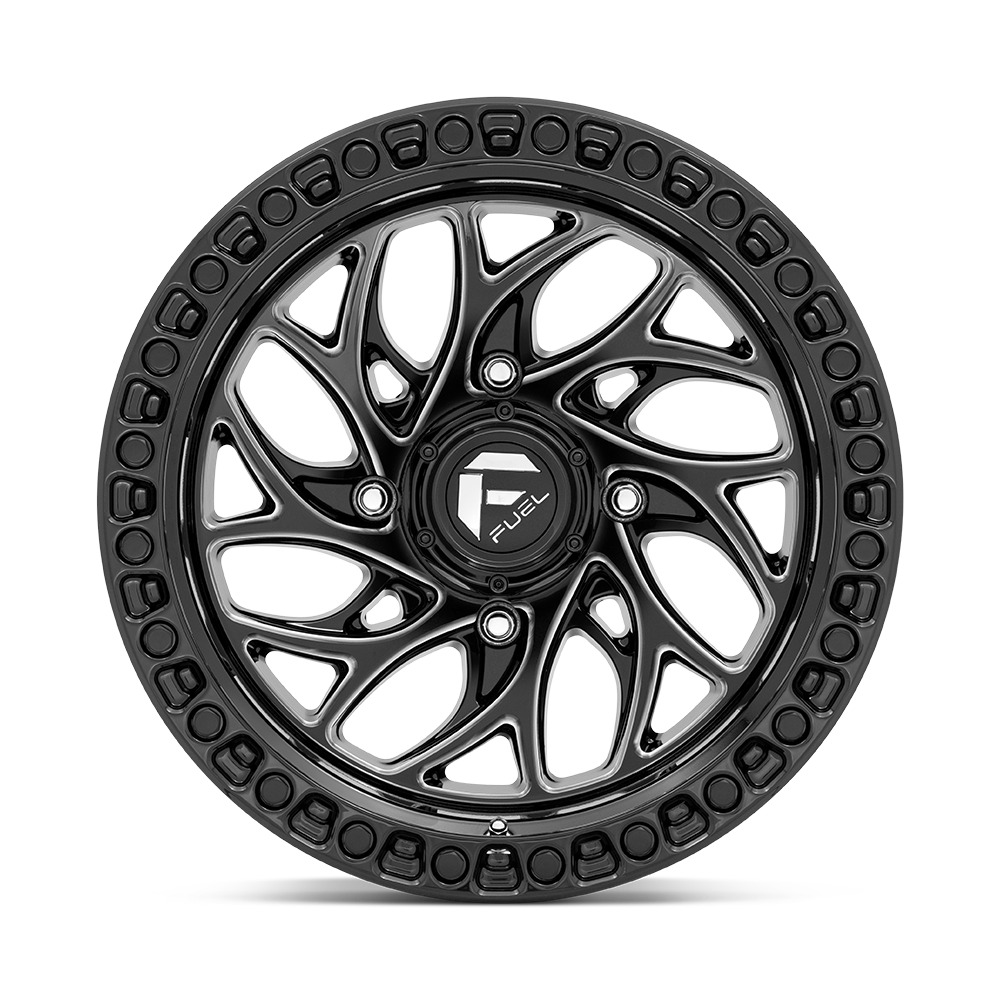 20x7 Fuel UTV D741 RUNNER Gloss Black Milled Wheel 4x137 (13mm)