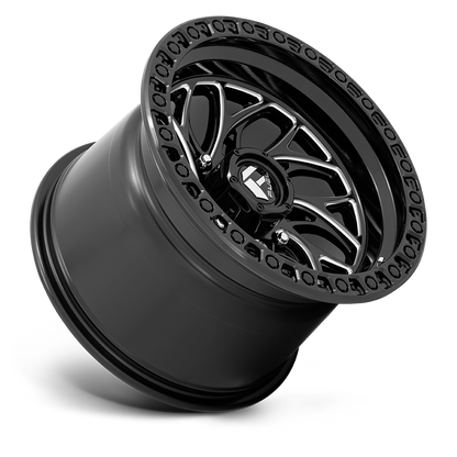20x7 Fuel UTV D741 RUNNER Gloss Black Milled Wheel 4x137 (13mm)