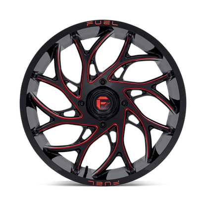 22x7 Fuel UTV D779 RUNNER UTV Gloss Black Milled Candy Red Wheel 4x156 (0mm)