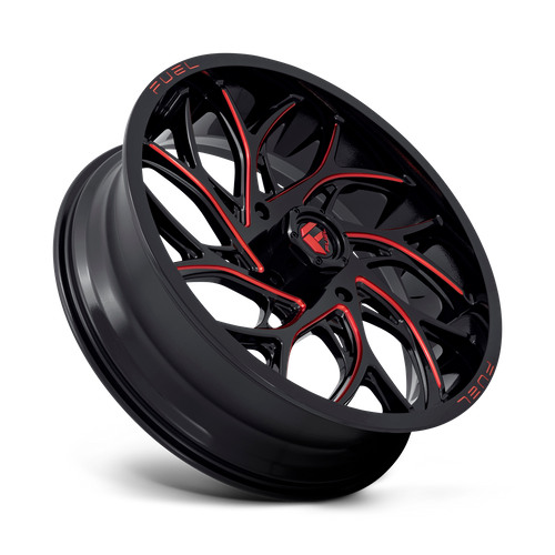 24x7 Fuel UTV D779 RUNNER UTV Gloss Black Milled Candy Red Wheel 4x156 (13mm)