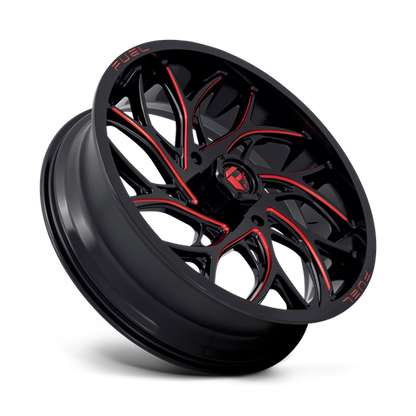 24x7 Fuel UTV D779 RUNNER UTV Gloss Black Milled Candy Red Wheel 4x156 (13mm)