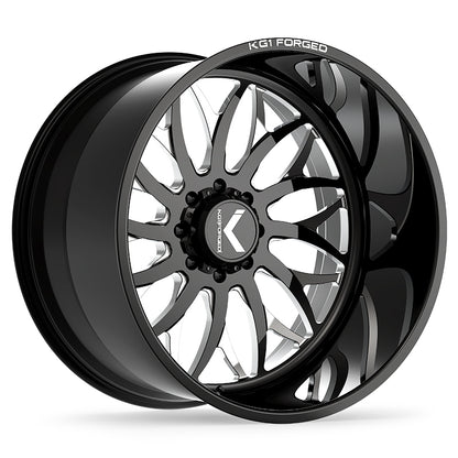 24x14 KG1 KF022 Galactic Gloss Black Premium Milled FORGED Wheel 6x5.5 (-76mm)