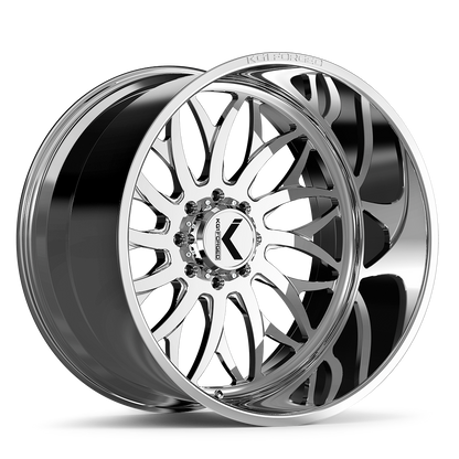 26x16 KG1 Forged KF022 Galactic Polished Milled FORGED Wheel 8x6.5 (-101mm)
