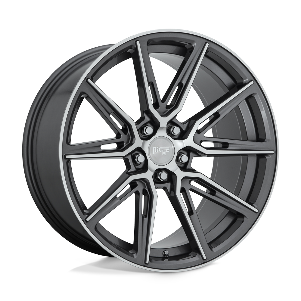 20x9 Niche M220 GEMELLO GLOSS ANTHRACITE MACHINED Wheel 5x4.5 (35mm)