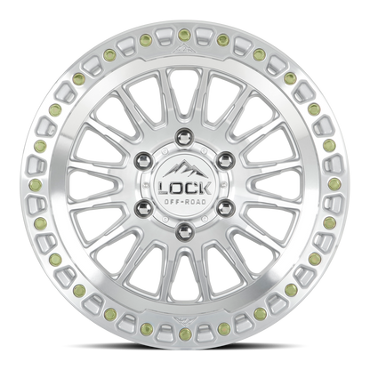 17x9 Lock Off-Road Grit Machine With Clear Coat Wheel 6x135 (1mm)
