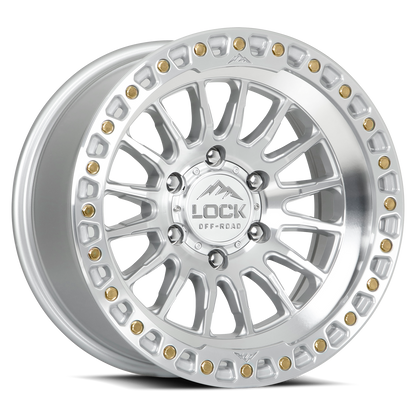 17x9 Lock Off-Road Grit Machine With Clear Coat Wheel 6x135 (1mm)