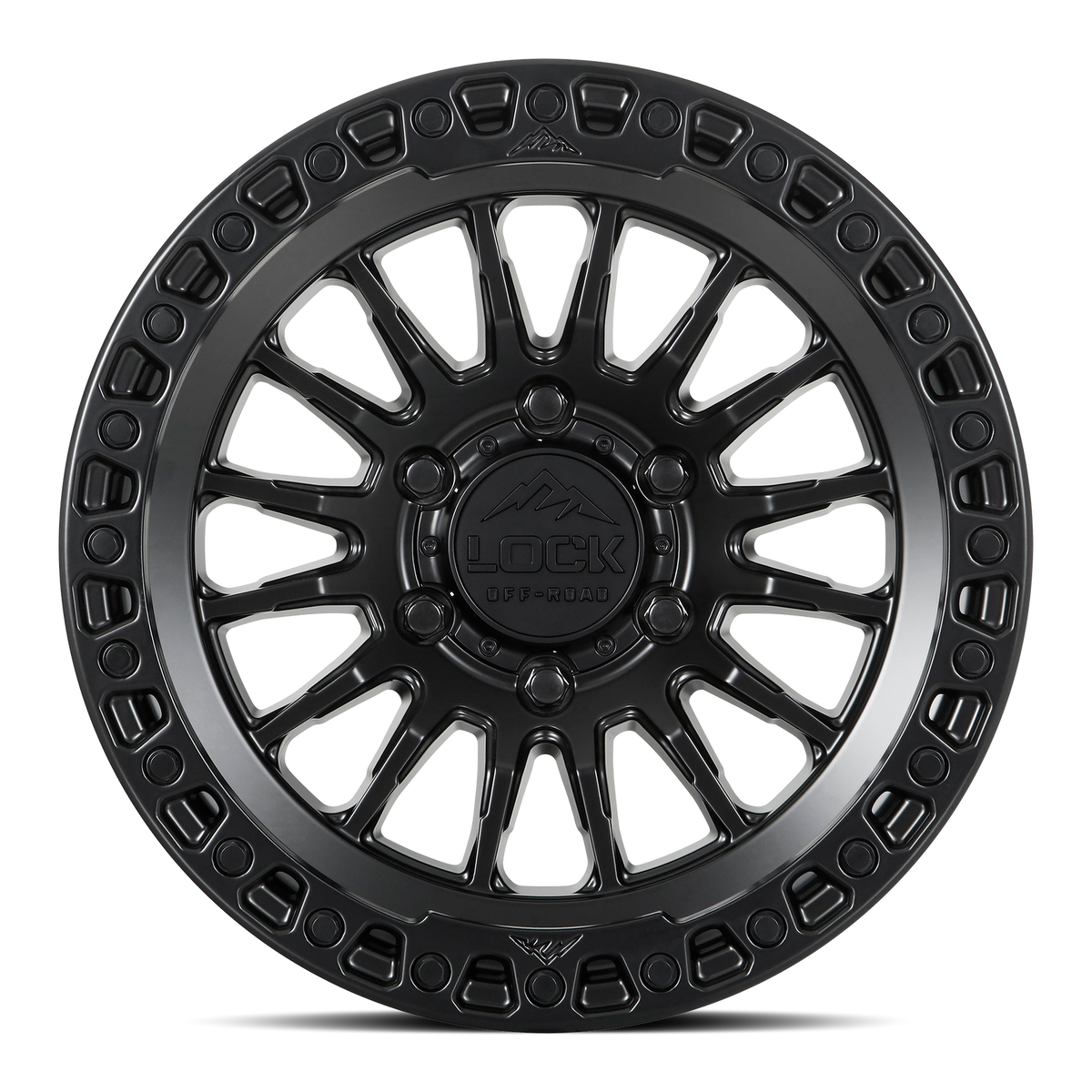 17x9 Lock Off-Road Grit Matte Black With Matte Black Ring Wheel 5x5 (-12mm)