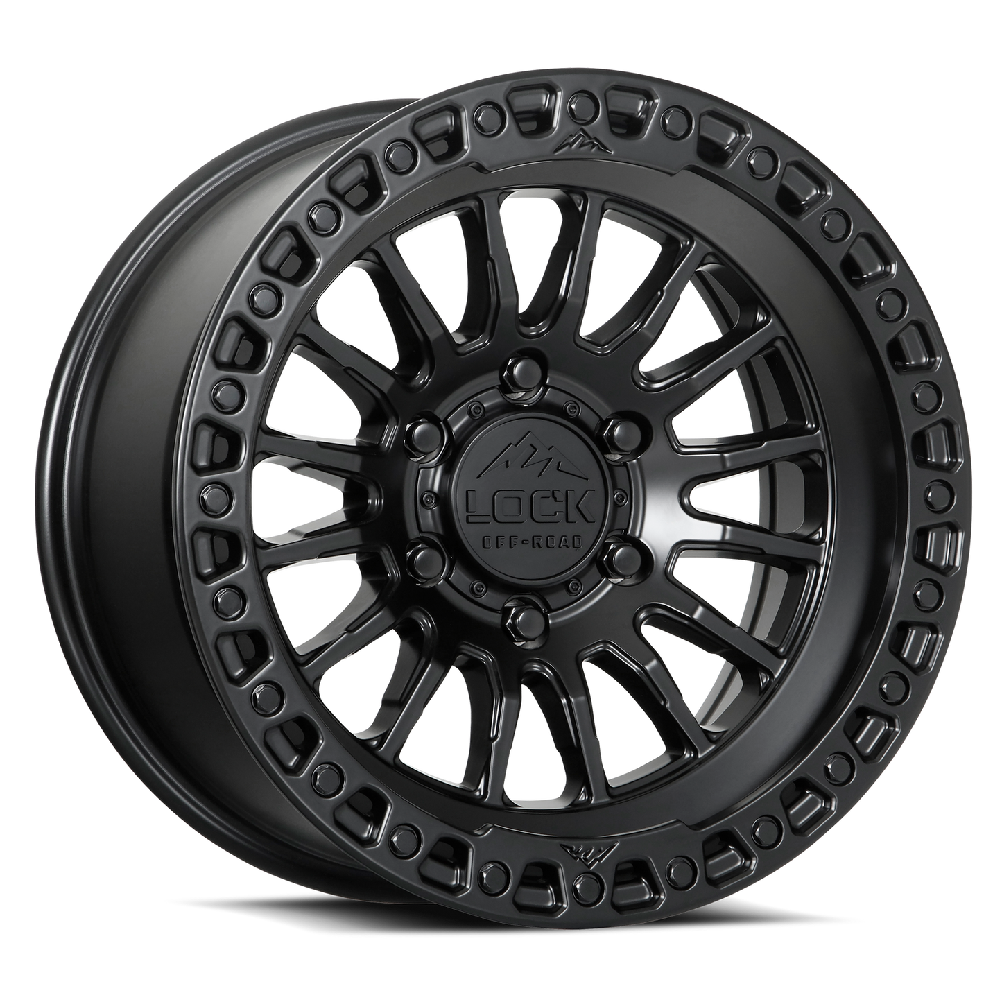 17x9 Lock Off-Road Grit Matte Black With Matte Black Ring Wheel 6x5.5 (1mm)