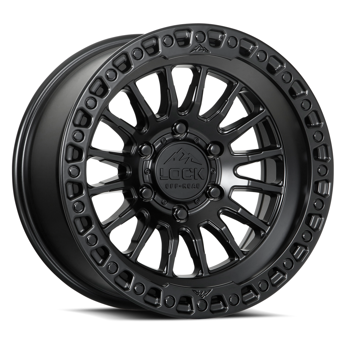17x9 Lock Off-Road Grit Matte Black With Matte Black Ring Wheel 5x5 (-12mm)