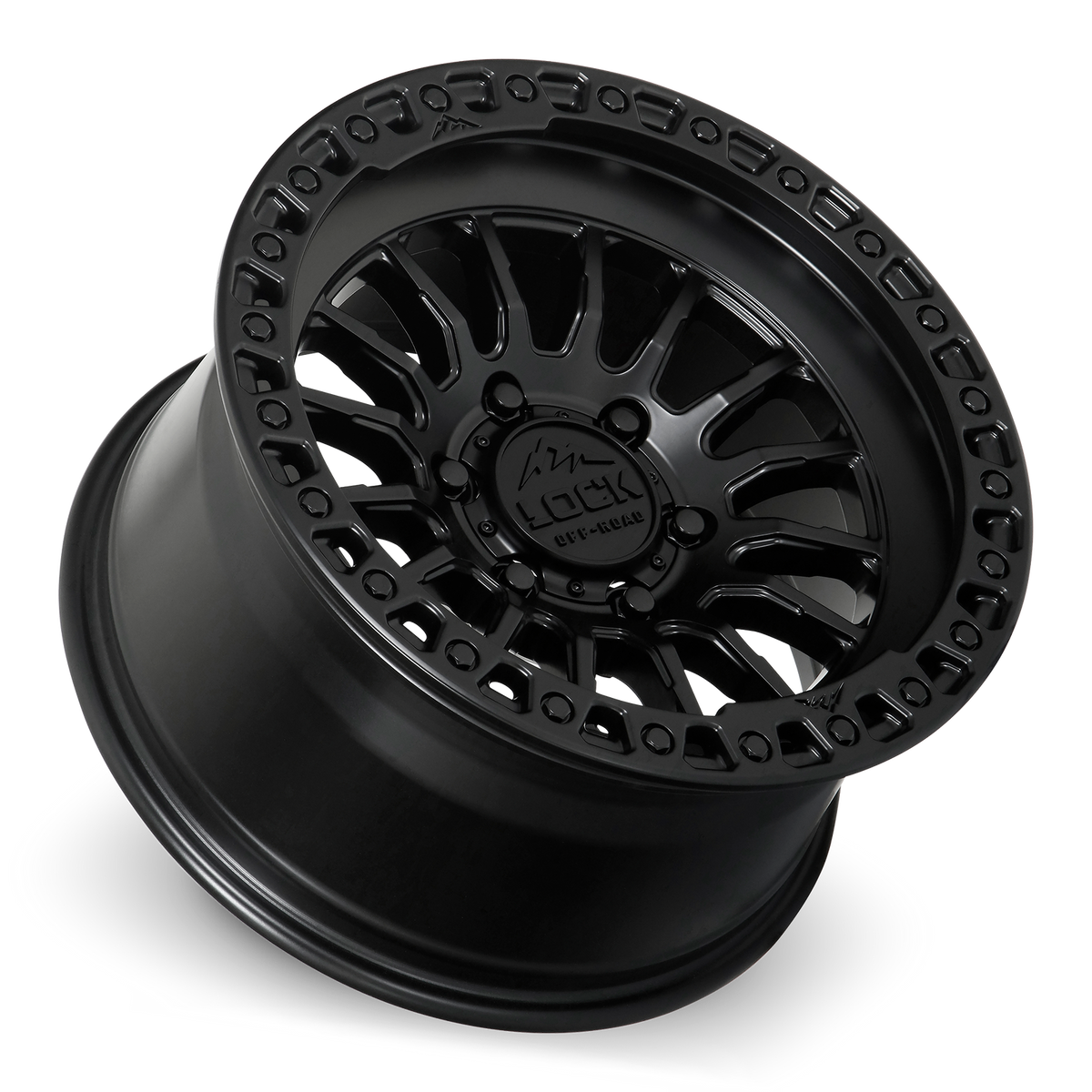 17x9 Lock Off-Road Grit Matte Black With Matte Black Ring Wheel 5x5 (-12mm)