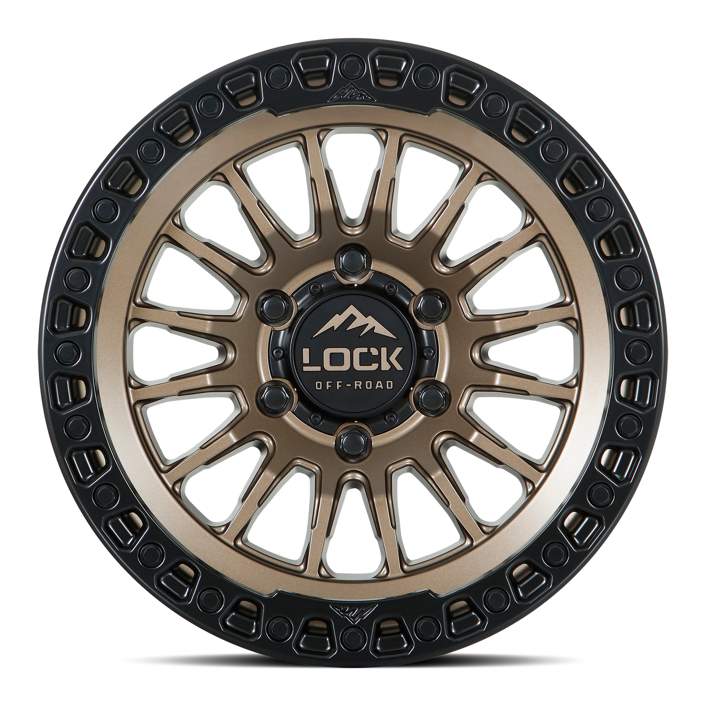 17x9 Lock Off-Road Grit Matte Bronze With Matte Black Ring Wheel 5x5 (-12mm)