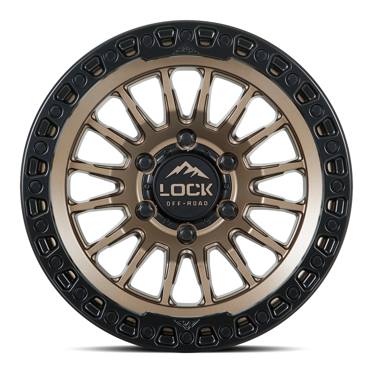 17x9 Lock Off-Road Grit Matte Bronze With Matte Black Ring Wheel 5x5 (-12mm)