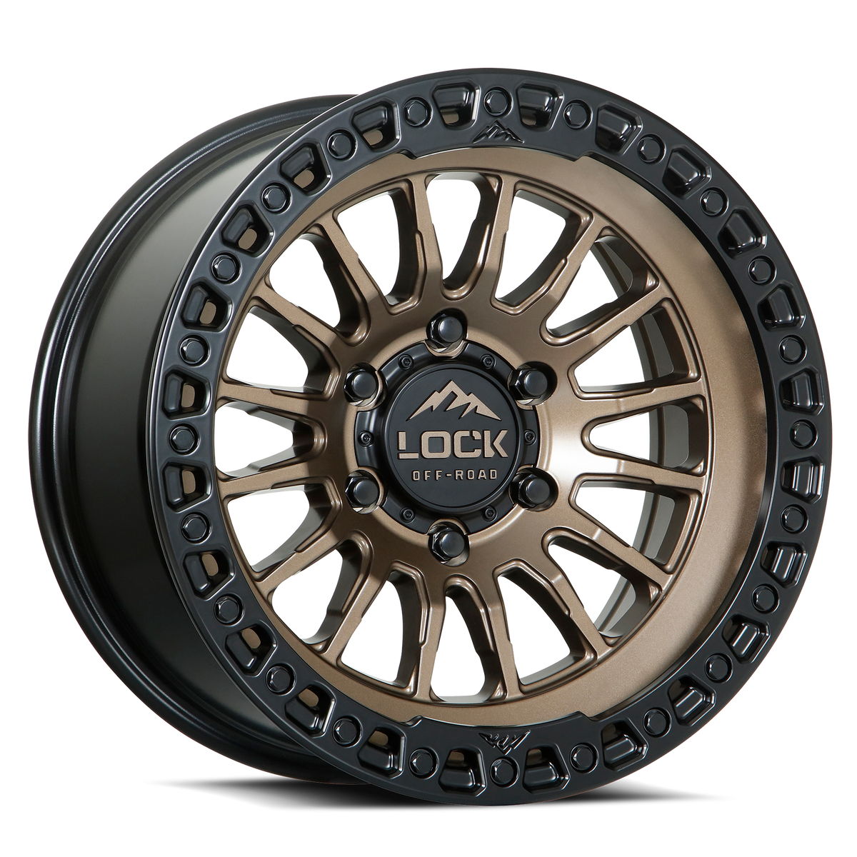 17x9 Lock Off-Road Grit Matte Bronze With Matte Black Ring Wheel 5x5 (-12mm)