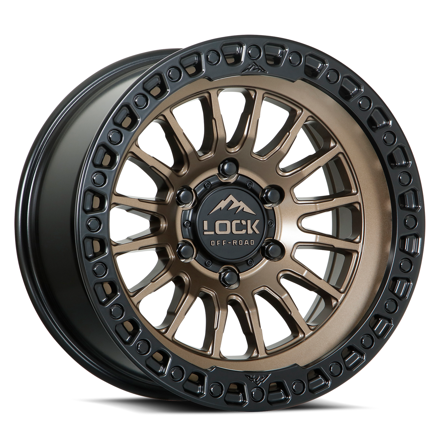17x9 Lock Off-Road Grit Matte Bronze With Matte Black Ring Wheel 5x5 (-12mm)