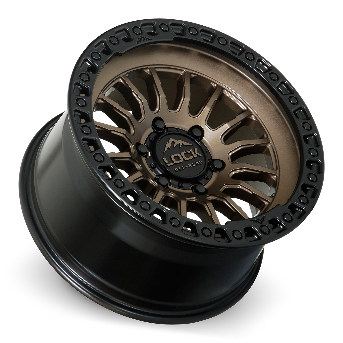 17x9 Lock Off-Road Grit Matte Bronze With Matte Black Ring Wheel 5x5 (-12mm)