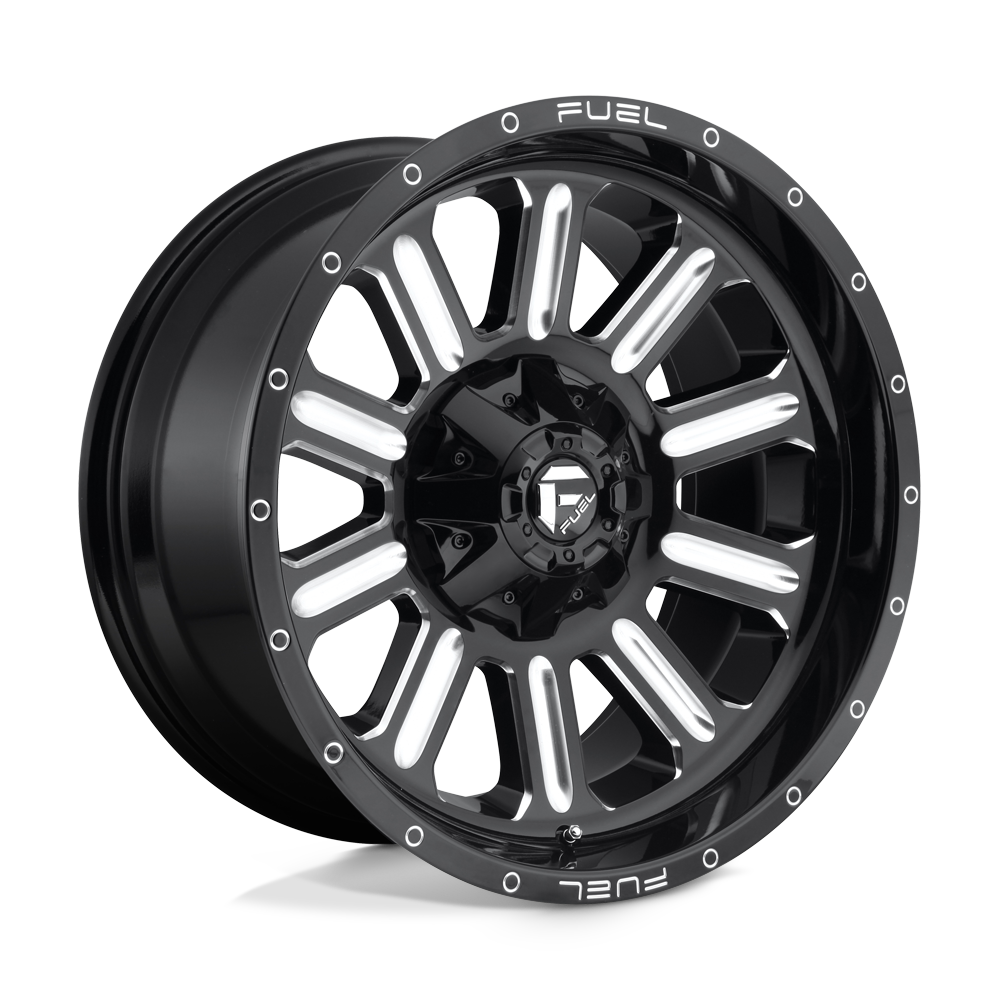 20x10 Fuel D620 HARDLINE GLOSS BLACK MILLED Wheel 8x6.5 (-18mm)
