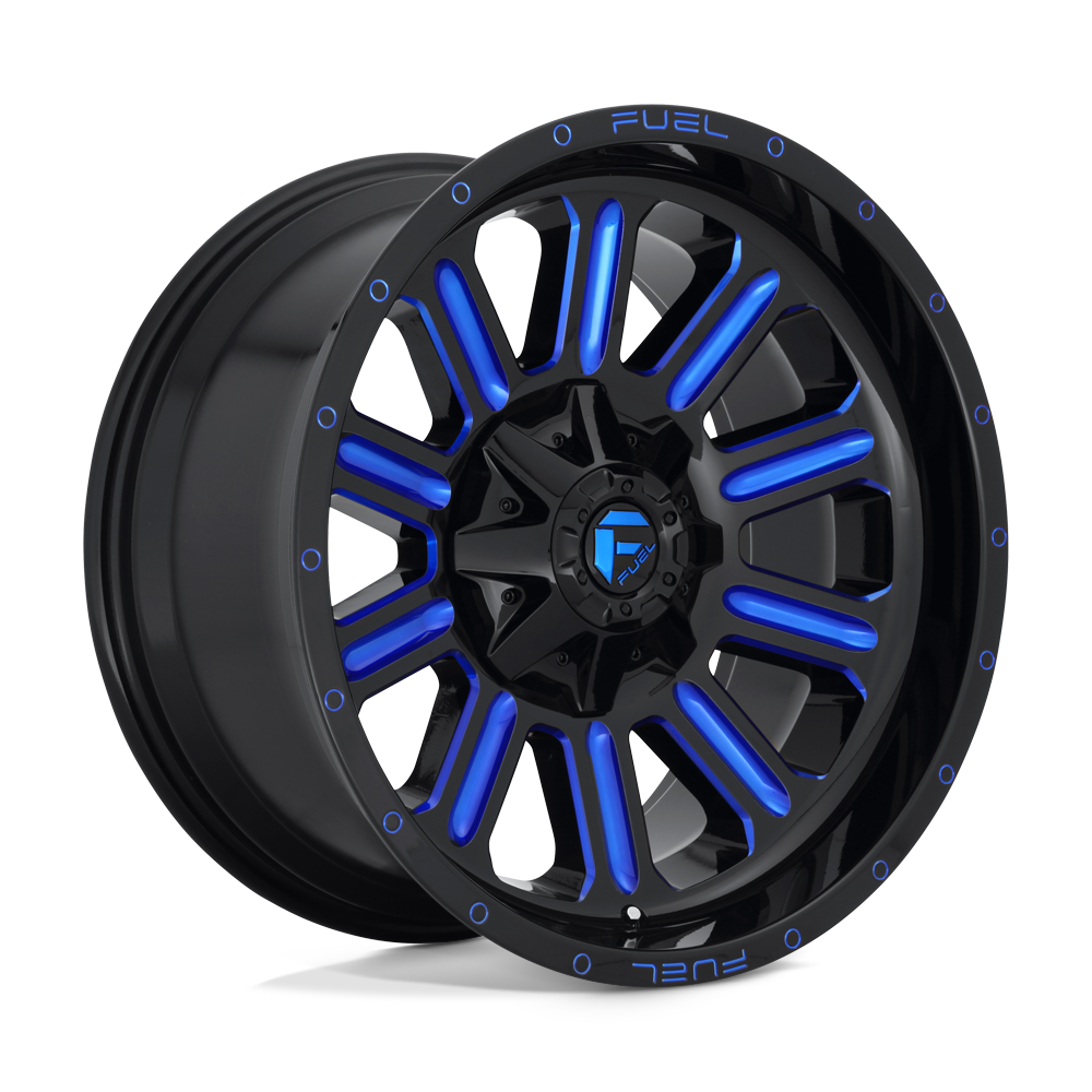20x10 Fuel D646 HARDLINE GLOSS BLACK BLUE TINTED Wheel 5x4.5/5x5 (-18mm)