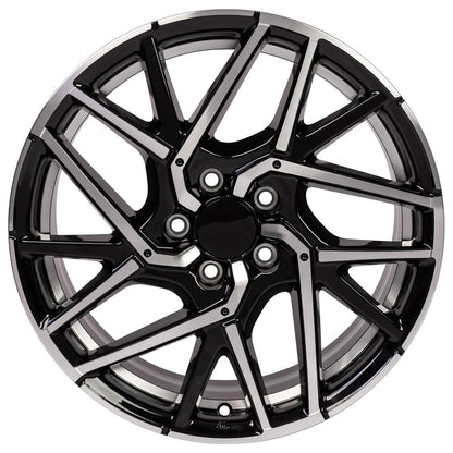 18x8 OE Wheels HD06 Black Machined Wheel 5x4.5 (50mm)