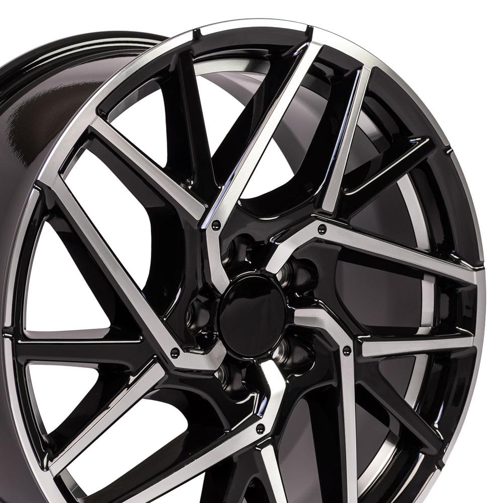 18x8 OE Wheels HD06 Black Machined Wheel 5x4.5 (50mm)