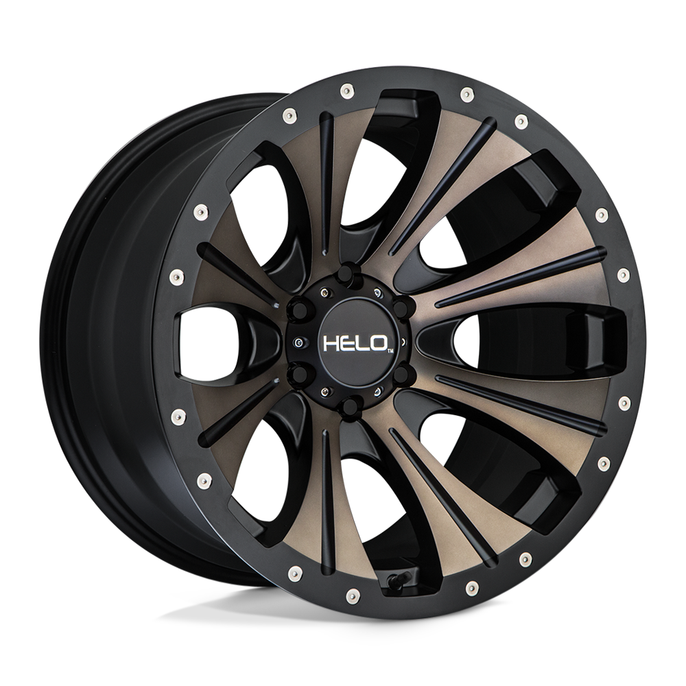 17x9 Helo HE901 Satin Black Dark Tint Wheel 6x5.5 (-12mm)