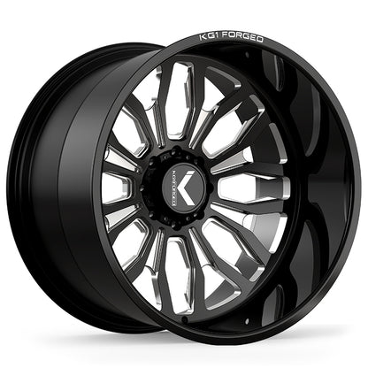 26x14 KG1 KC017 Heathen Gloss Black Premium Milled FORGED Wheel 8x170 (-76mm)