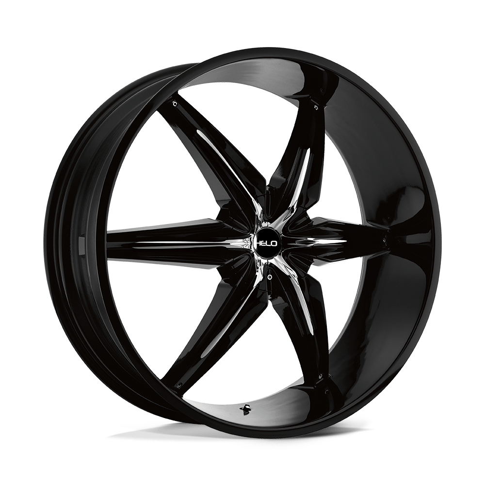 26x9.5 Helo HE866 Gloss Blk W/ Remov Chrome Accents Wheel 5x4.5/5x4.75 (10mm)