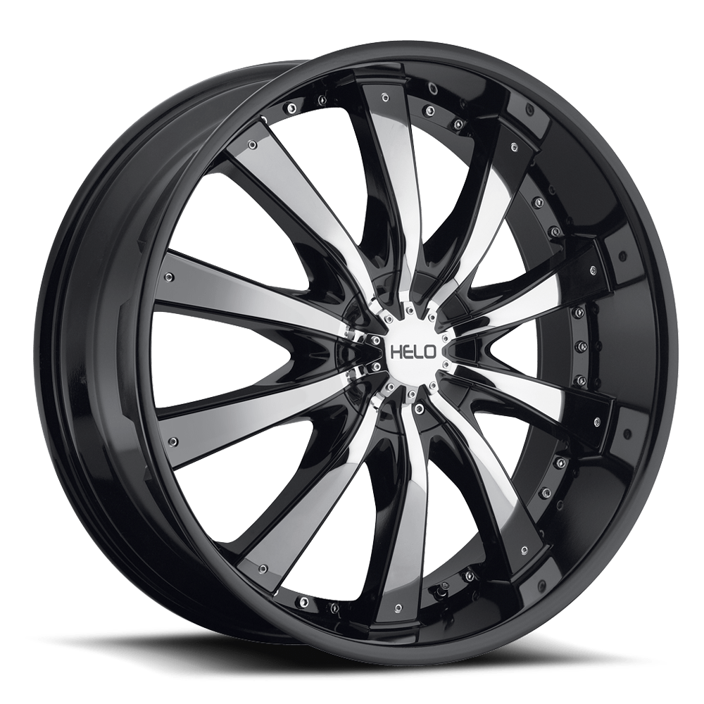 20x8.5 Helo HE875 Gloss Black With Removable Chrome Accents Wheel 5x115 (38mm)