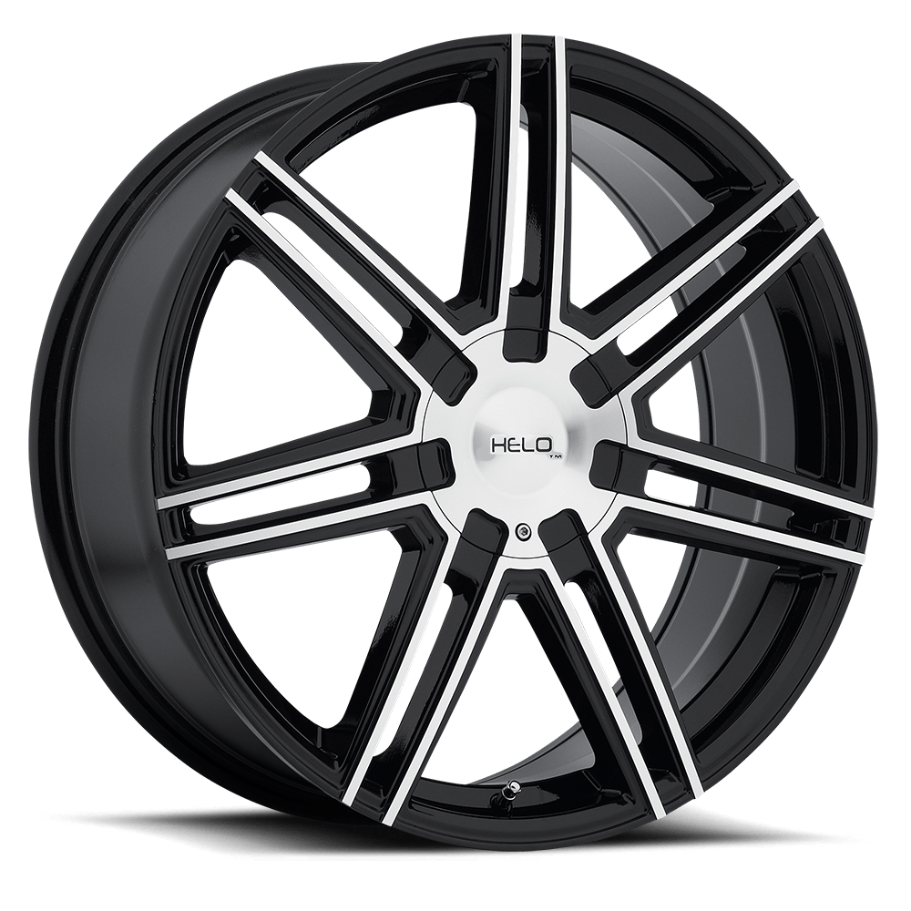 20x8 Helo HE884 Gloss Black W/ Machined Face Wheel 5x4.5/5x120 (45mm)
