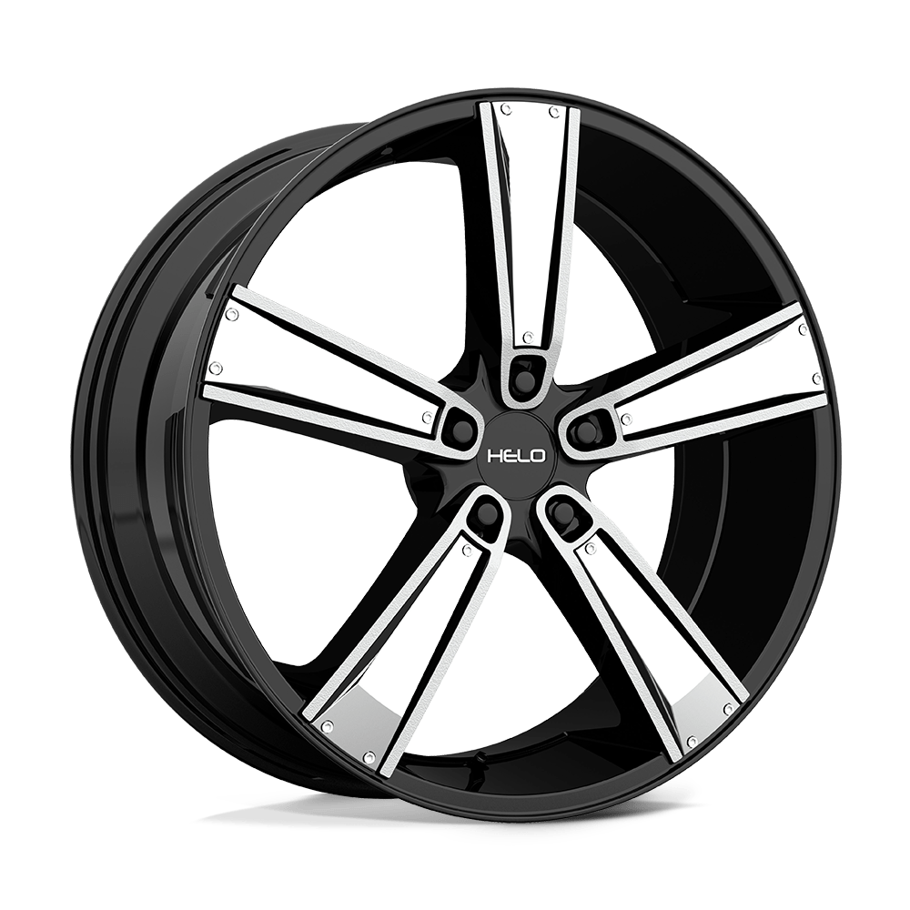 18x8 Helo HE899 Satin Blk Mach W/ Gloss Blk & Chrome Ins Wheel 5x120 (38mm)