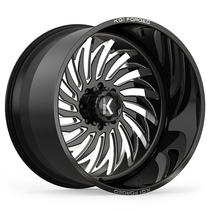 22x14 KG1 KF017 Hurricane Black RIGHT DIRECTIONAL FORGED Wheel 8x170 (-76mm)