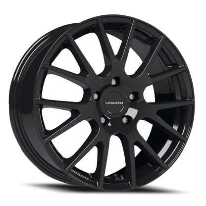 15x6.5 Vision 18 Hellion Gloss Black Wheel 5x4.5 (38mm)