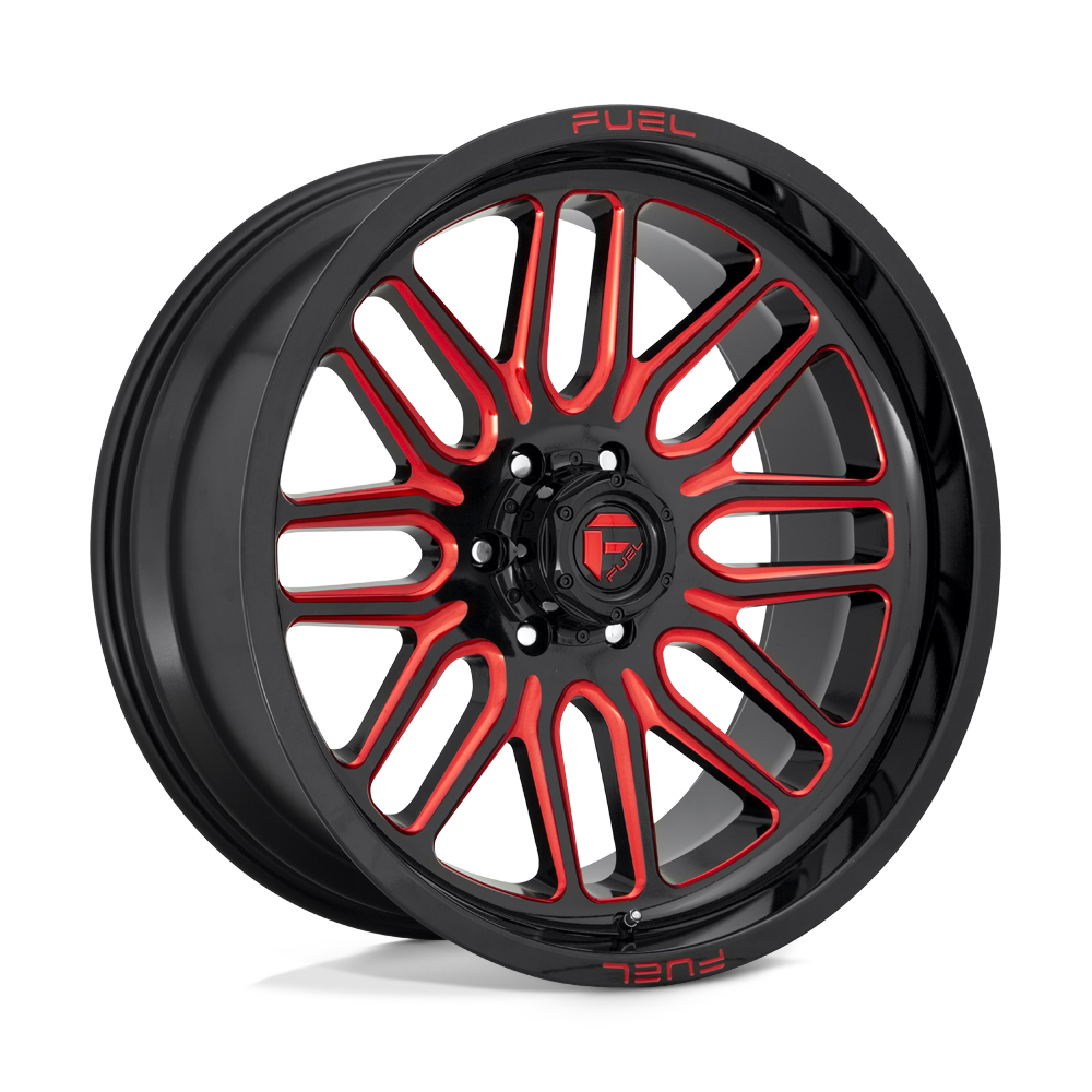 22x12 Fuel D663 IGNITE GLOSS BLACK RED TINTED CLEAR Wheel 5x5 (-43mm)