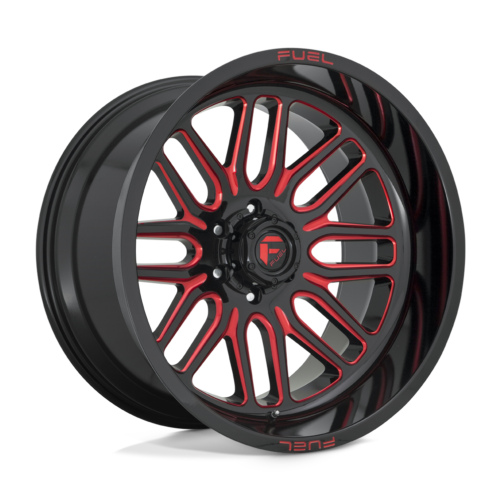 22x12 Fuel D663 IGNITE GLOSS BLACK RED TINTED CLEAR Wheel 6x135 (-43mm)