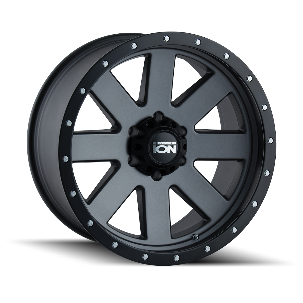 17x8.5 Ion 134 Matte Gunmetal/Black Wheel 6x5.5 (6mm)