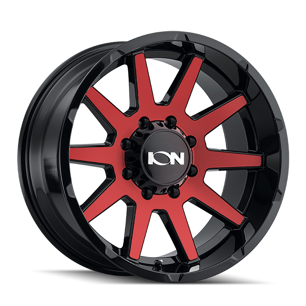 18x9 Ion 143 Gloss Black/Red Machined Wheel 6x5.5 (18mm)