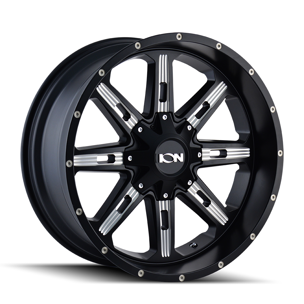22x10 Ion 184 Black Milled Wheel 8x6.5/8x170 (-19mm)