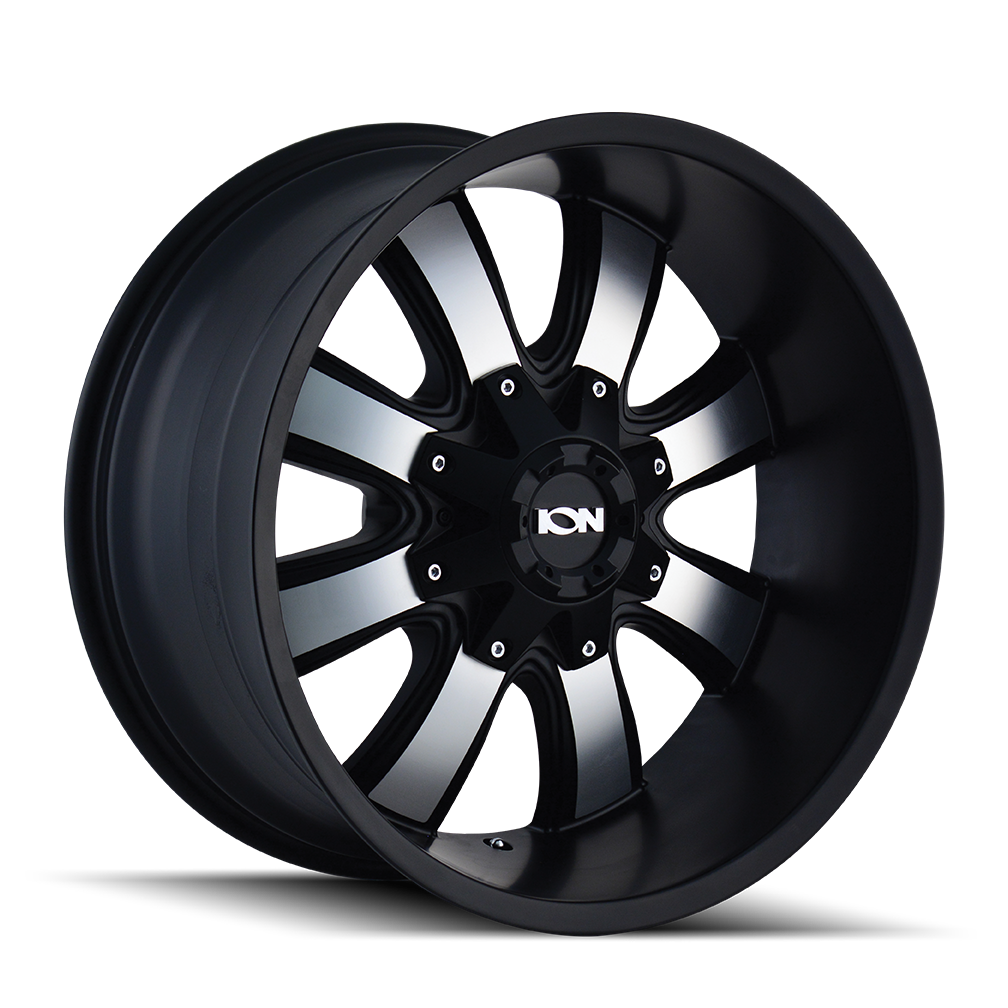 17x9 Ion 189 Satin Black/Machined Face Wheel 5x4.5/5x5 -12mm