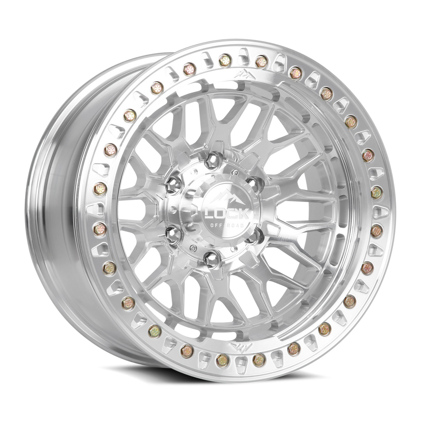 17x9 Lock Invader BEADLOCK Machine Clear Coat Machined Ring Wheel 6x5.5 (-12mm)