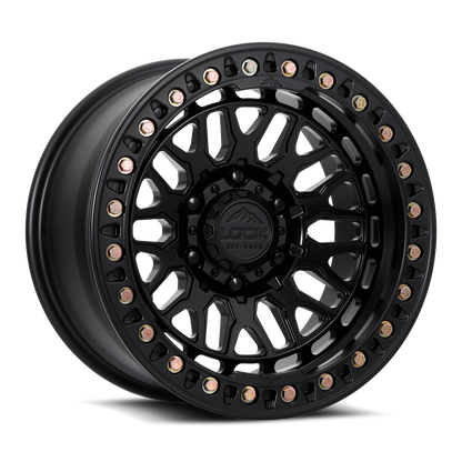 17x9 Lock Invader BEADLOCK Matte Black W/ Matte Black Ring Wheel 6x135 (-38mm)