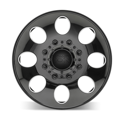 20x8.25 Ion 167 Gloss Black DUALLY FRONT Wheel 8x210 (115mm)