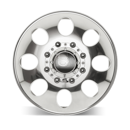 20x8.25 Ion 167 Polished DUALLY FRONT Wheel 8x210 (115mm)