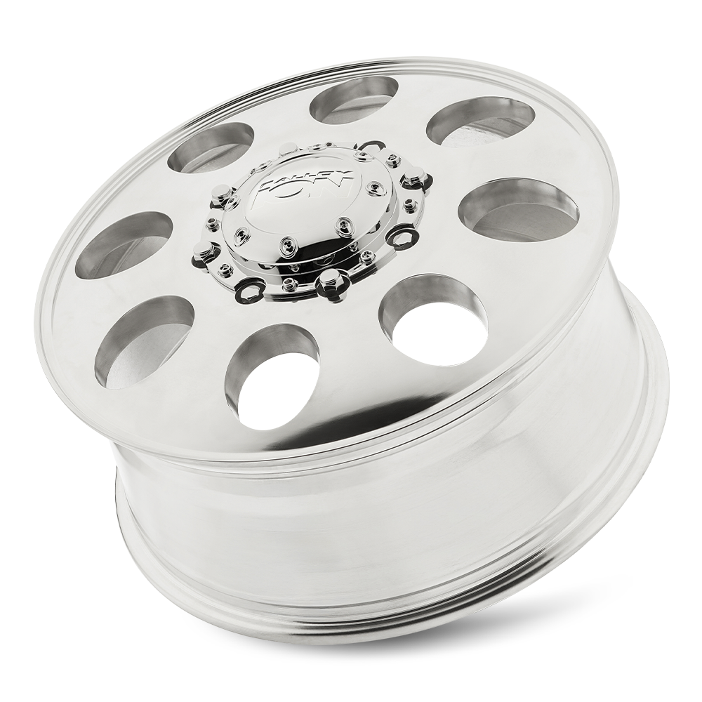 20x8.25 Ion 167 Polished DUALLY FRONT Wheel 8x210 (115mm)