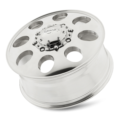 20x8.25 Ion 167 Polished DUALLY FRONT Wheel 8x210 (115mm)