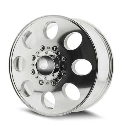 20x8.25 Ion 167 Polished DUALLY FRONT Wheel 8x210 (115mm)