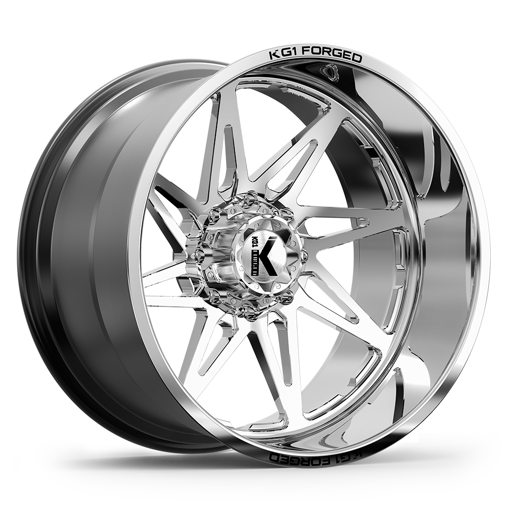 24x14 KG1 KC004 Kala Polished RIGHT DIRECTIONAL FORGED Wheel 6x5.5 (-76mm)