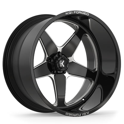 22x12 KG1 Forged KC001 Stella Gloss Black Milled FORGED Wheel 5x5 (-44mm)